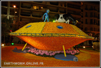 soucoupe volante en citron et orange
