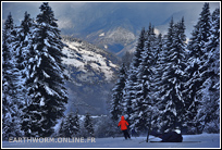 paysage de montagne en hiver ski
