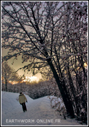 marcher dans la neige